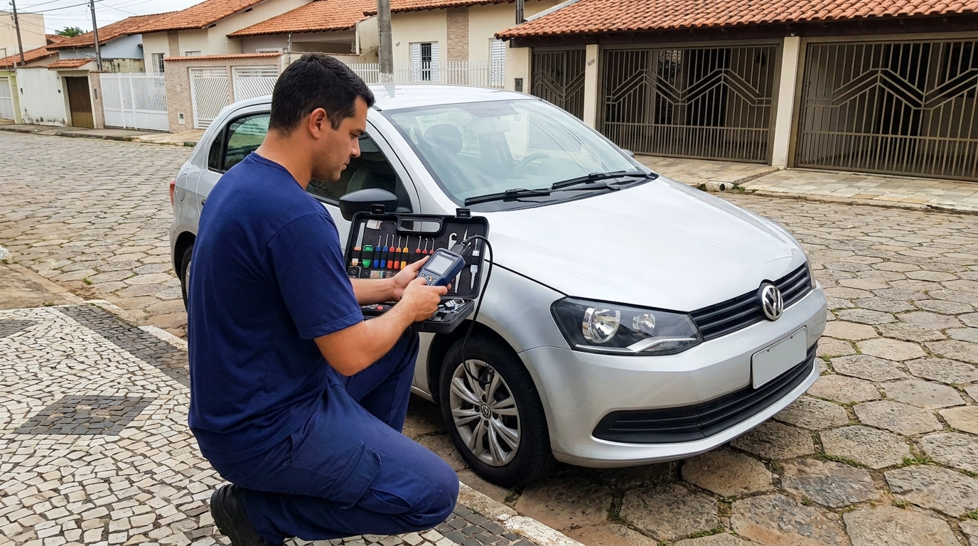 Chaveiro automotivo programando chave de veículo em Manaus‑AM